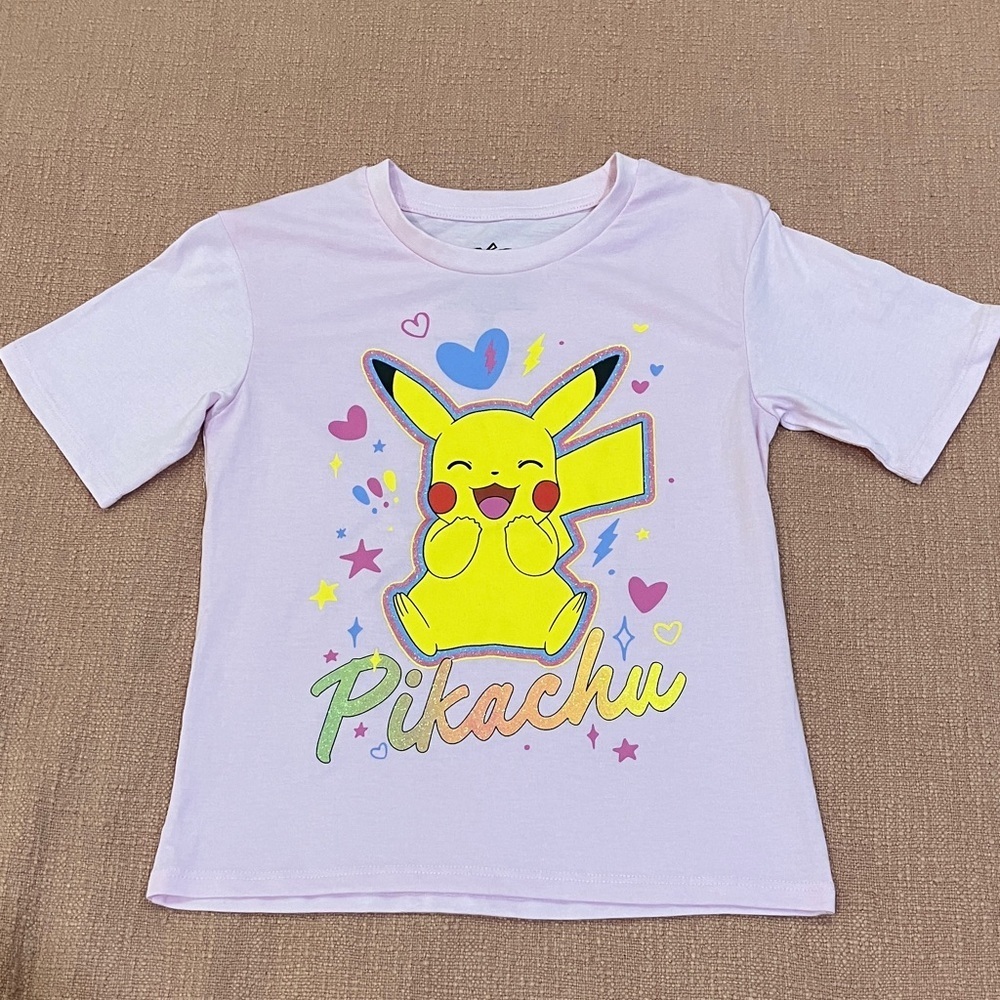 Pokemon Pikachu unisex 7 / 8 years pink t-shirt - Short Sleeve